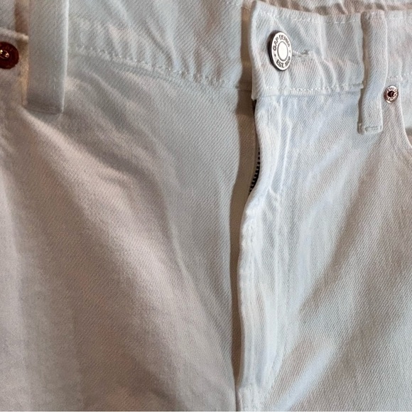 GAP Sz 30 90s Loose Mid Rise Raw Hem Slits 5 Pockets  White Jeans New with Tags - Picture 5 of 11